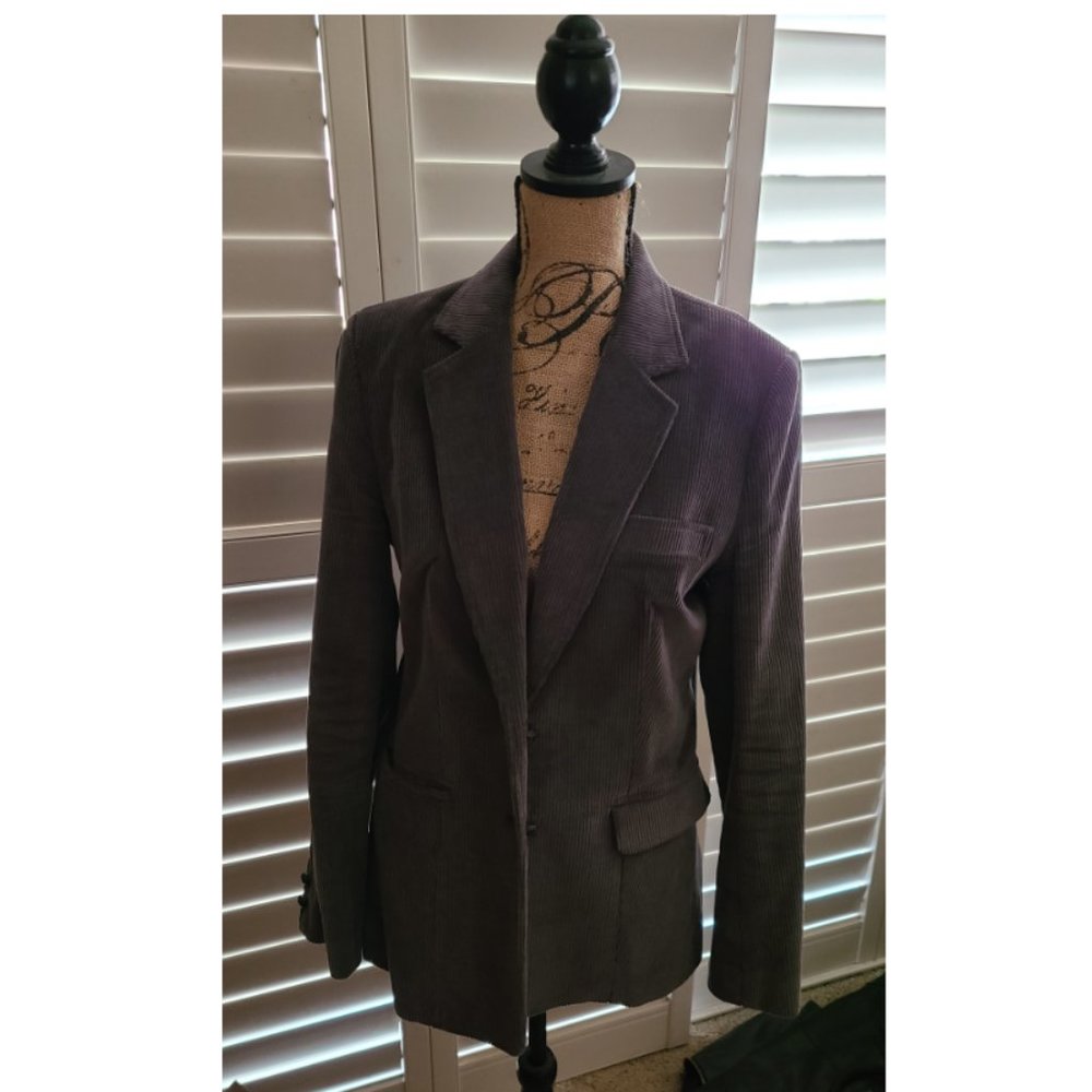 Grey Corduroy Skirt and Jacket Set